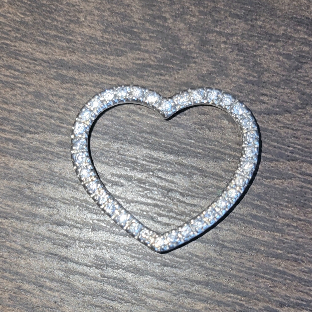 Large Heart Pendant 925 Solid Sterling Silver 4g … - image 3